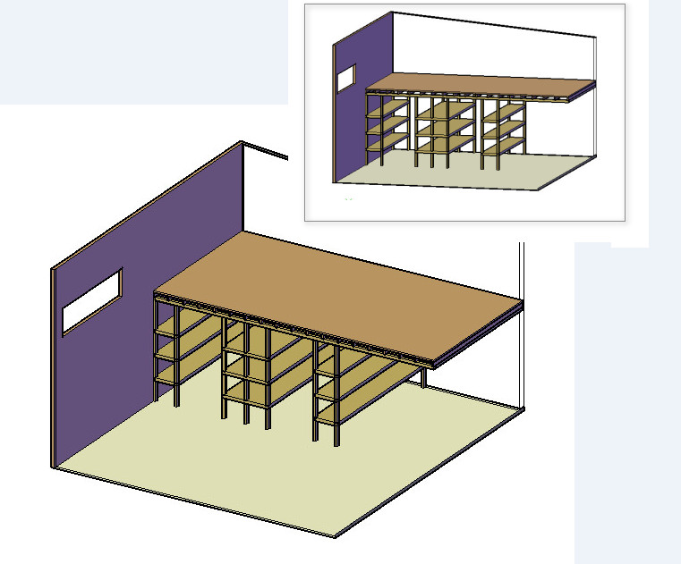 3D визуализация стеллажей складского помещения
