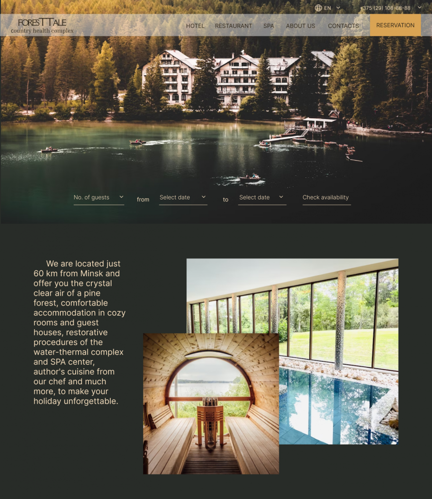 Website for SPA-Hotel by the river